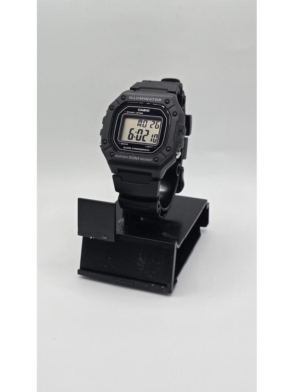 CASIO W218H-1A 7 Year Battery WR50m Standard Digital Watch Black Resin